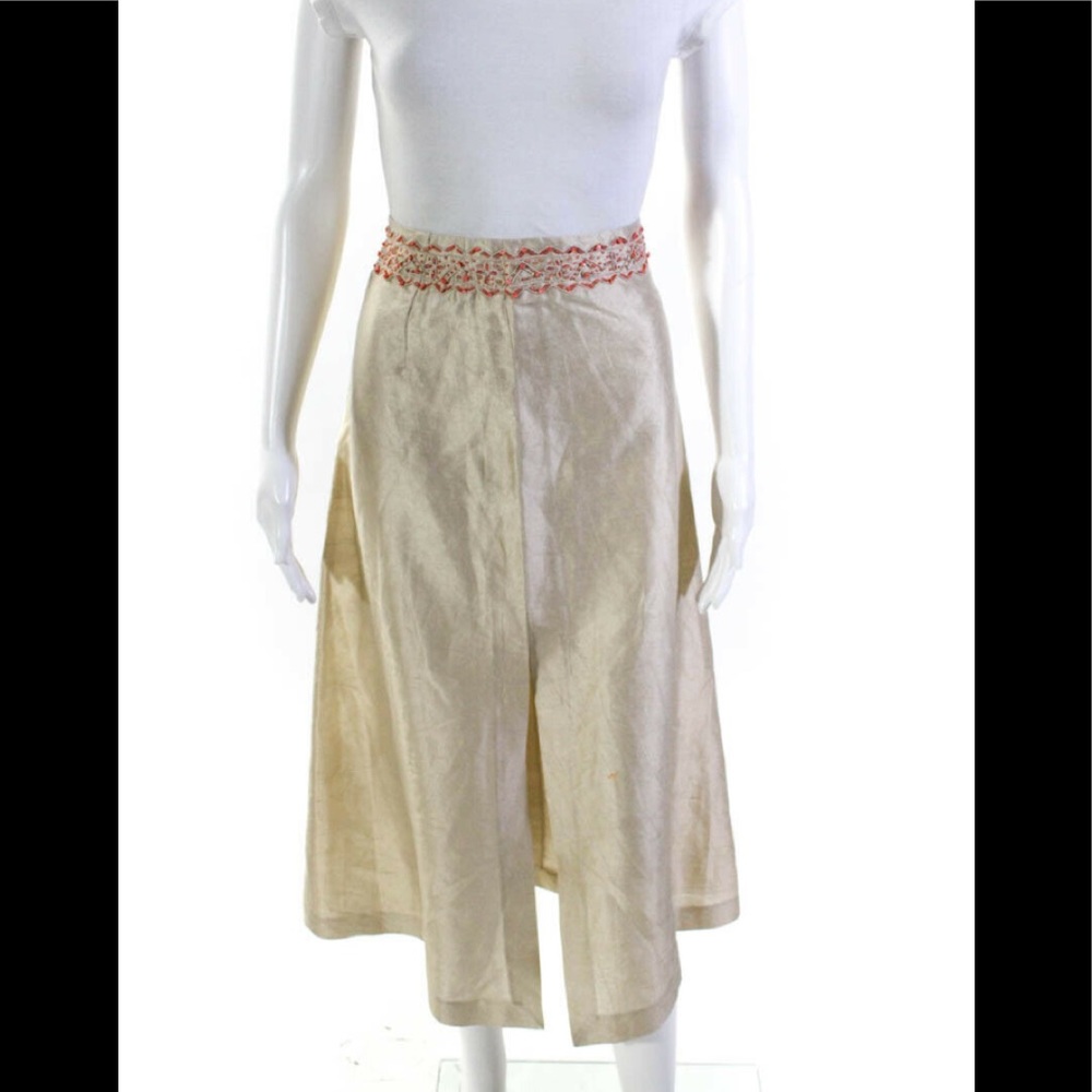 MaxMara Silk Beaded A-Line Skirt